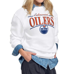 Edmonton Oilers Starter Women's Arch Stripe Fleece Sweatshirt