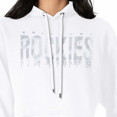Colorado Rockies G-III 4Her by Carl Banks Women's Metallic Drop Fleece Hoodie - White