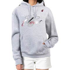 Miami Heat G-III 4Her by Carl Banks Women's Shadow Logo Tri-Blend Fleece Hoodie - Gray online