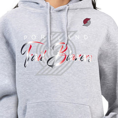 Portland Trail Blazers G-III 4Her by Carl Banks Women's Shadow Logo Tri-Blend Fleece Hoodie - Gray for sale