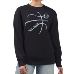 Brooklyn Nets G-III 4Her by Carl Banks Women's Metallic Print Basketball Sketch Fleece Sweatshirt - Black shop