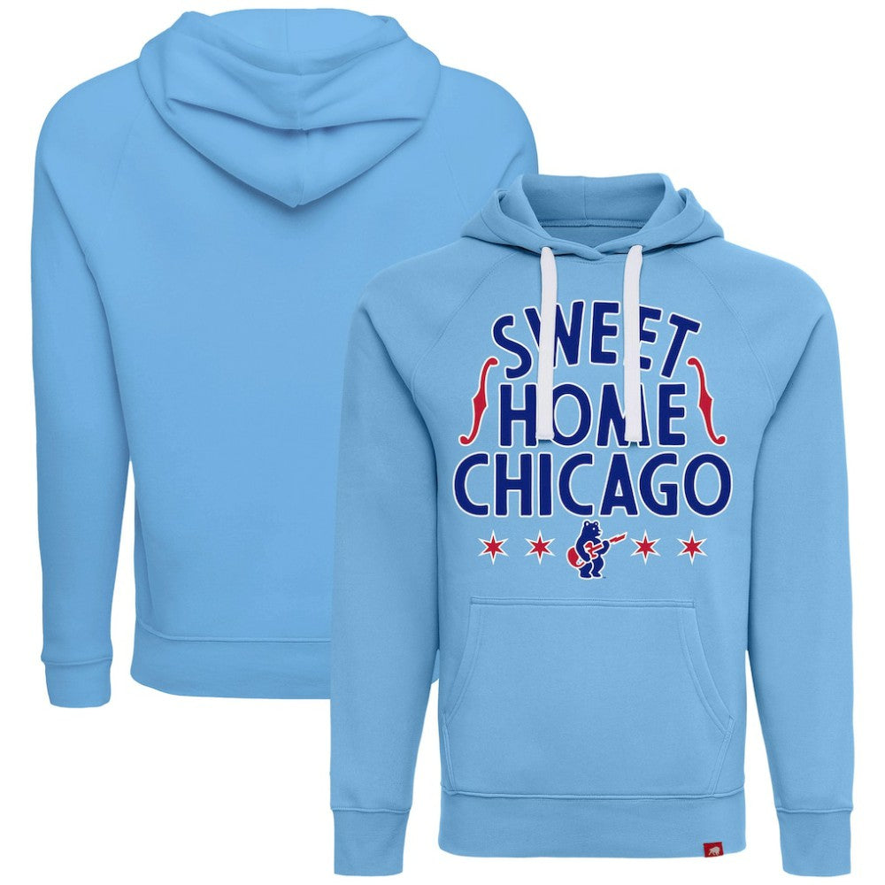 Chicago Cubs Sportiqe Unisex Sweet Home Chicago Olsen Tri-Blend Fleece Hoodie - Light Blue