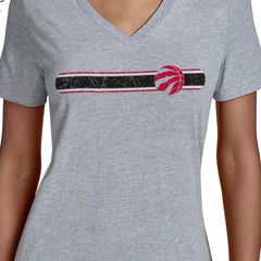 Toronto Raptors Starter Women's Team Stripe V-Neck T-Shirt - Gray outlet