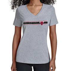 Chicago Bulls Starter Women's Team Stripe V-Neck T-Shirt sale - Gray for sale