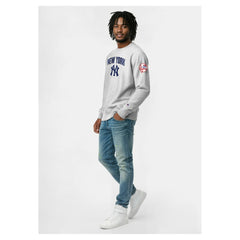 New York Yankees Champion Reverse Weave Chenille Sweatshirt - Gray