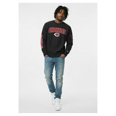 Cincinnati Reds Champion Reverse Weave Chenille Sweatshirt - Black