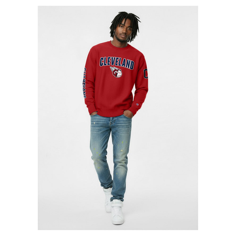 Cleveland Guardians Champion Reverse Weave Chenille Sweatshirt - Red