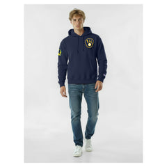 Milwaukee Brewers Champion Reverse Weave Chenille Hoodie - Navy