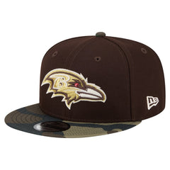 NFL Baltimore Ravens Adult Burnt Wood Camo 9FIFTY Snapback Hat