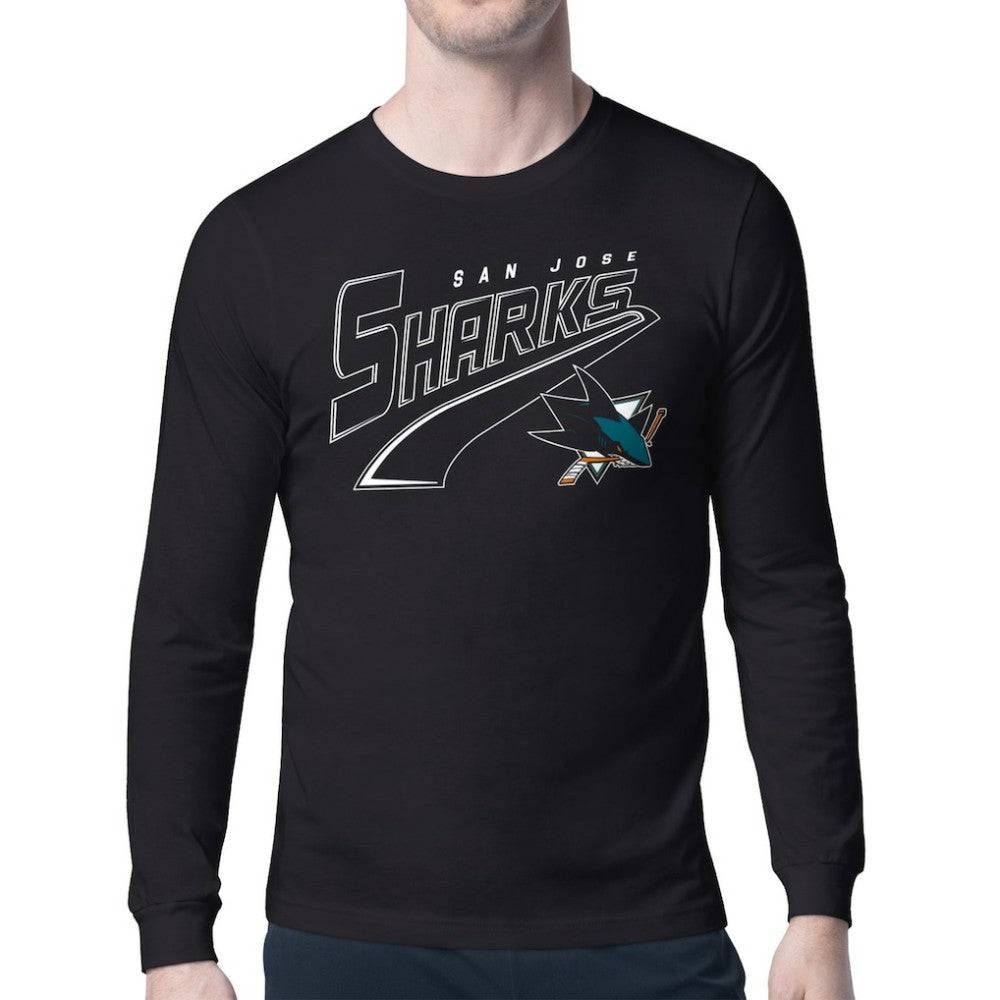 San Jose Sharks Starter Modern Tailsweep Long Sleeve T-Shirt