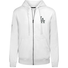 Los Angeles Dodgers Levelwear Podium Chenille Logo Full-Zip Hoodie - White