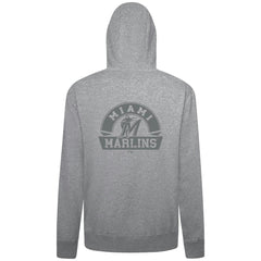 Miami Marlins Levelwear Podium Chenille Logo Full-Zip Hoodie - Heather Gray