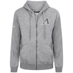 Arizona Diamondbacks Levelwear Podium Chenille Logo Full-Zip Hoodie - Heather Gray