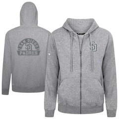 San Diego Padres Levelwear Podium Banner Arch Full-Zip Hoodie - Heather Gray