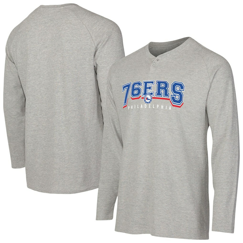Philadelphia 76ers Concepts Sport Hawthorn Thermal Knit Long Sleeve Henley T-Shirt - Gray outlet