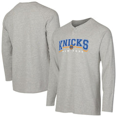 New York Knicks Concepts Sport Hawthorn Thermal Knit Long Sleeve Henley T-Shirt - Gray for sale