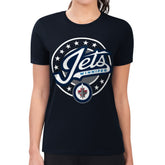 Winnipeg Jets G-III 4Her by Carl Banks Women's Super-Slim Lightweight Pinstripe Circle Graphic T-Shirt