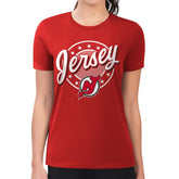 New Jersey Devils G-III 4Her by Carl Banks Women's Super-Slim Lightweight Pinstripe Circle Graphic T-Shirt