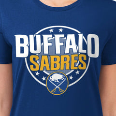 Buffalo Sabres G-III 4Her by Carl Banks Women's Super-Slim Lightweight Pinstripe Circle Graphic T-Shirt
