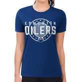 Edmonton Oilers G-III 4Her by Carl Banks Women's Super-Slim Lightweight Pinstripe Circle Graphic T-Shirt