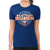 New York Islanders G-III 4Her by Carl Banks Women's Super-Slim Lightweight Pinstripe Circle Graphic T-Shirt