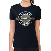 Nashville Predators G-III 4Her by Carl Banks Women's Super-Slim Lightweight Pinstripe Circle Graphic T-Shirt