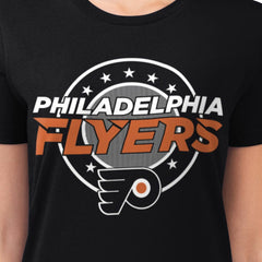 Philadelphia Flyers G-III 4Her by Carl Banks Women's Super-Slim Lightweight Pinstripe Circle Graphic T-Shirt