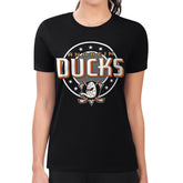 Anaheim Ducks G-III 4Her by Carl Banks Women's Super-Slim Lightweight Pinstripe Circle Graphic T-Shirt