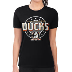 Anaheim Ducks G-III 4Her by Carl Banks Women's Super-Slim Lightweight Pinstripe Circle Graphic T-Shirt