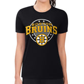 Boston Bruins G-III 4Her by Carl Banks Women's Super-Slim Lightweight Pinstripe Circle Graphic T-Shirt