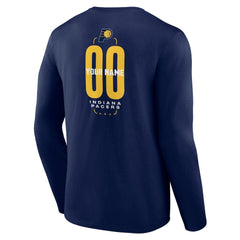 Indiana Pacers Center Court Name & Number Custom Long Sleeve T-Shirt - Navy for sale