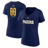 Indiana Pacers Women's Center Court Name & Number Custom V-Neck T-Shirt - Navy shop
