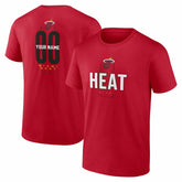 Miami Heat Center Court Name & Number Custom T-Shirt - Red outlet
