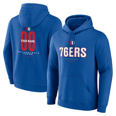 Philadelphia 76ers Center Court Name & Number Custom Hoodie - Royal on sale