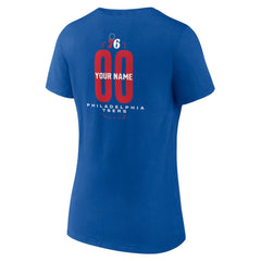 Philadelphia 76ers Women's Center Court Name & Number Custom V-Neck T-Shirt - Royal shop