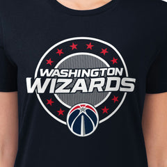 Washington Wizards G-III 4Her by Carl Banks Women's Super-Slim Lightweight Pinstripe Circle Graphic T-Shirt - Navy on sale