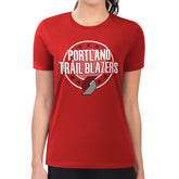 Portland Trail Blazers G-III 4Her by Carl Banks Women's Super-Slim Lightweight Pinstripe Circle Graphic T-Shirt - Red sale