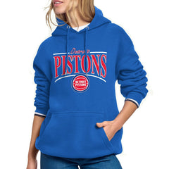 Detroit Pistons Starter Women's Arch Stripe Fleece Hoodie sale - Blue shop
