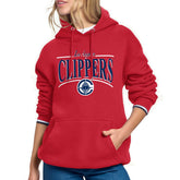 LA Clippers Starter Women's Arch Stripe Fleece Hoodie - Red cheap