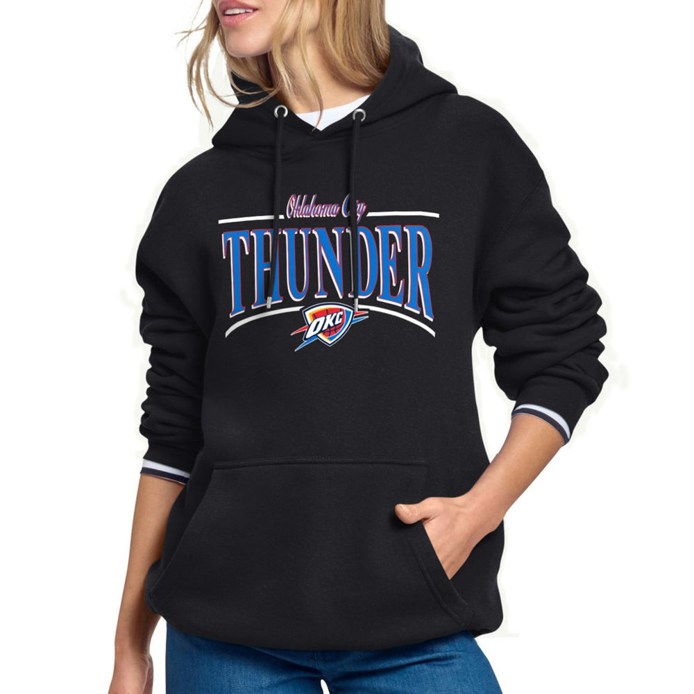 Oklahoma City Thunder Starter Women's Arch Stripe Fleece Hoodie - Black sale
