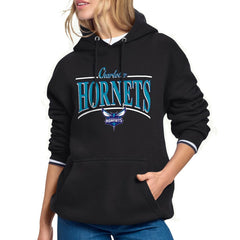 Charlotte Hornets Starter Women's Arch Stripe Fleece Hoodie - Black shop
