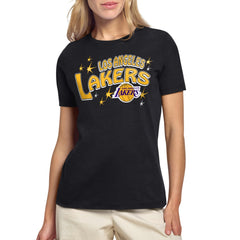 Los Angeles Lakers Starter Women's Fireworks T-Shirt - Black cheap