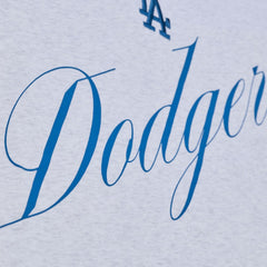Los Angeles Dodgers Women's Script Cropped Boxy T-Shirt - Heather Gray | Mitchell & Ness