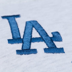 Los Angeles Dodgers Women's Script Cropped Boxy T-Shirt - Heather Gray | Mitchell & Ness