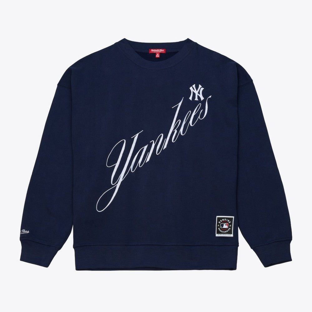 New York Yankees Women's Script Sweatshirt - Navy | Mitchell & Ness