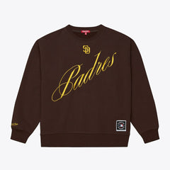 San Diego Padres Women's Script Sweatshirt - Brown | Mitchell & Ness