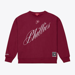 Philadelphia Phillies Women's Script Sweatshirt - Burgundy | Mitchell & Ness