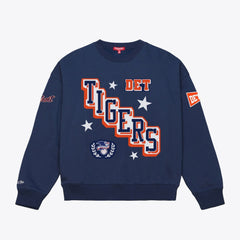 Detroit Tigers Women's Pep Rally Sweatshirt - Navy | Mitchell & Ness
