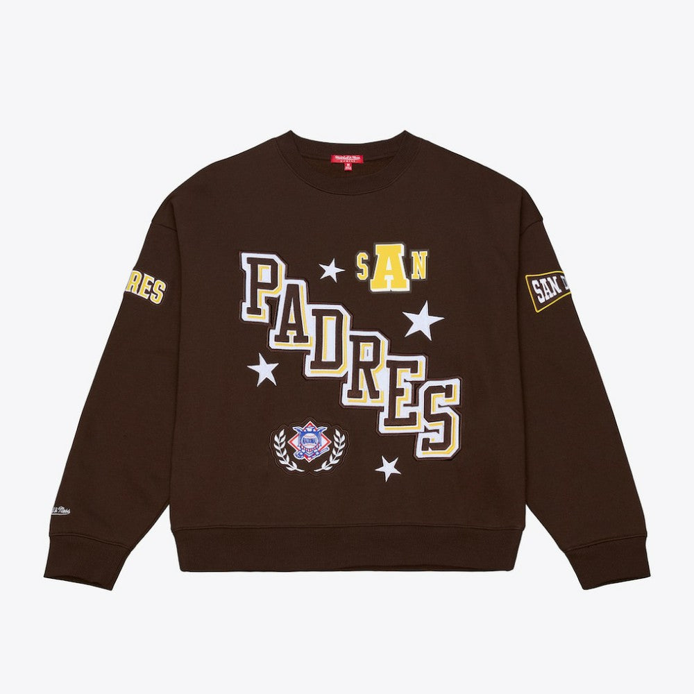 San Diego Padres Women's Pep Rally Sweatshirt - Brown | Mitchell & Ness