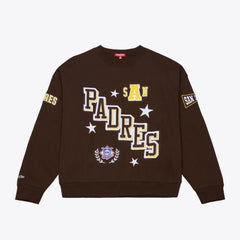 San Diego Padres Women's Pep Rally Sweatshirt - Brown | Mitchell & Ness